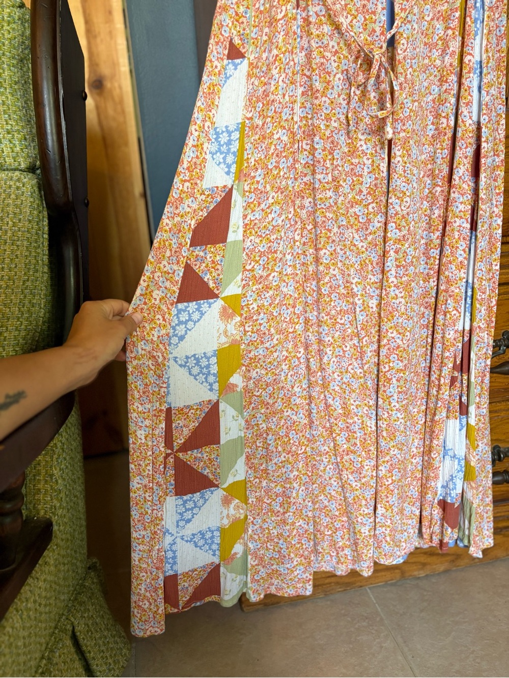 Billabong Floral and patchwork Print Maxi Slip Dress - Picture 6 of 6